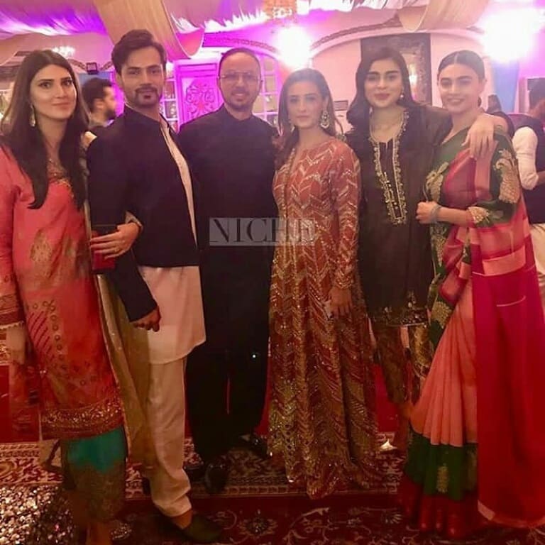 Zahid Ahmed with His Wife Amna looking Awesome at Aineeb Mehndi